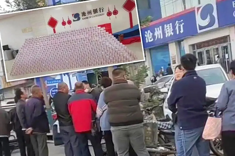 恆大欠債引發擠兌　滄州銀行秀現金牆安撫存戶情緒