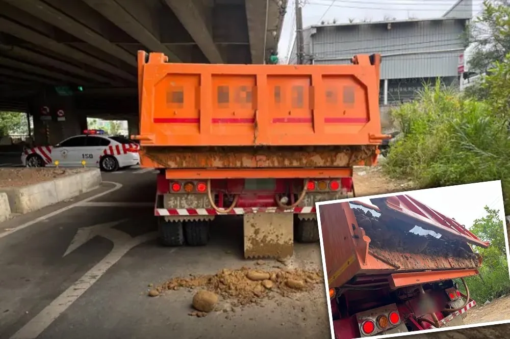 國1北上楊梅段砂土掉落車道釀6車爆胎　肇事貨車司機辯尾門故障仍被送辦