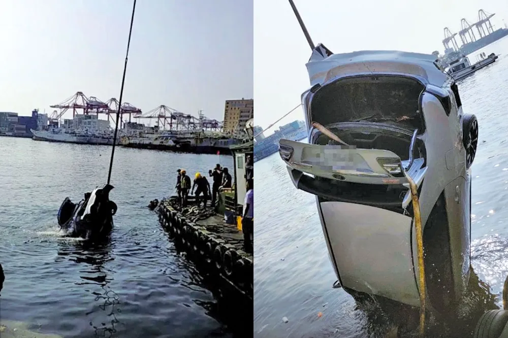 前鎮漁港轎車墜海駕駛不治　一度傳車內有2名孩童引發虛驚
