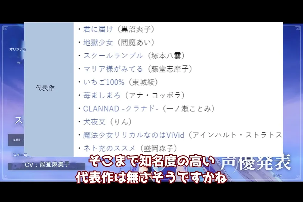 無知是罪？日本原神YouTube 解說稱能登麻美子是無名聲優遭炎上