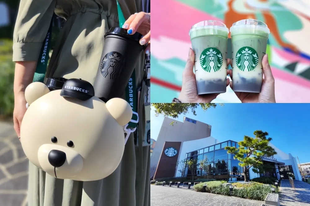 【有片】星巴克買一送一！全台首間 Greener store 認證門市在台中　超萌熊杯架首賣、黑糖抹茶葛粉那堤獨家開喝、提供充電樁快充