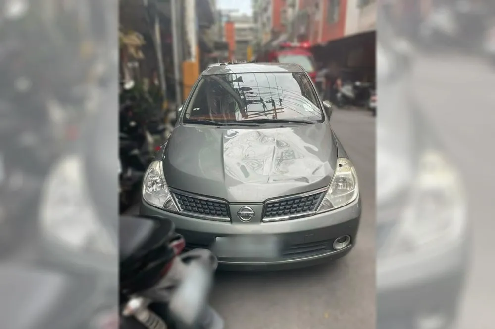 新北女童意外墜落　汽車引擎蓋撞凹撿回一命