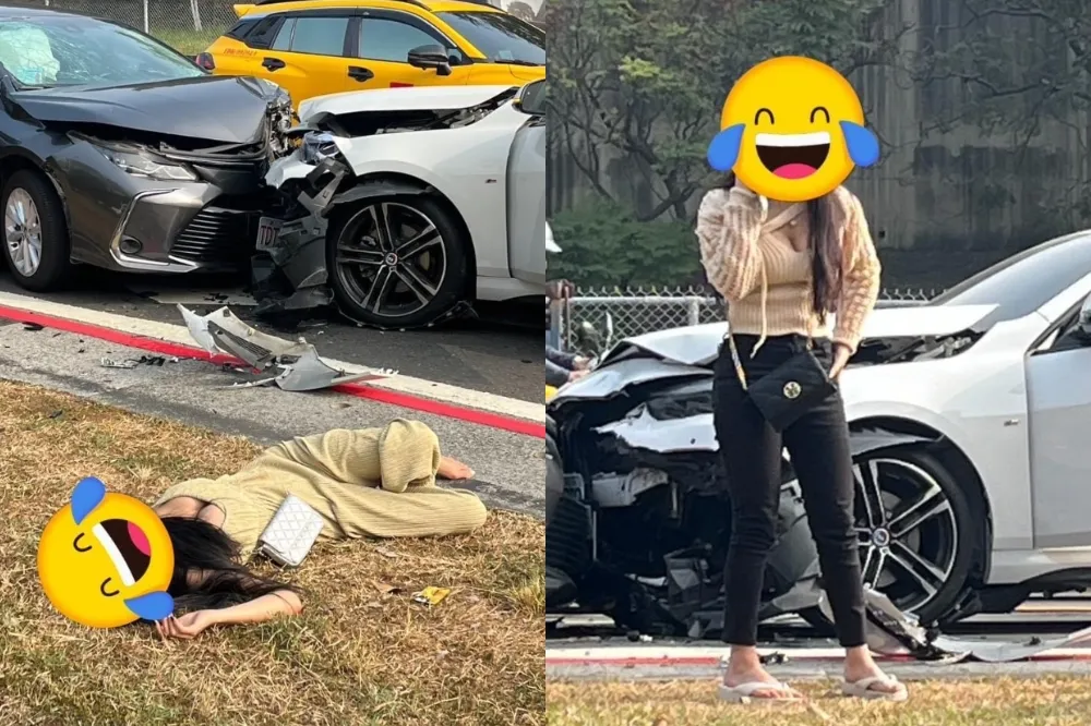 高雄車禍現場2正妹「好胸」讓網友歪樓　激喊：安全氣囊對決吧