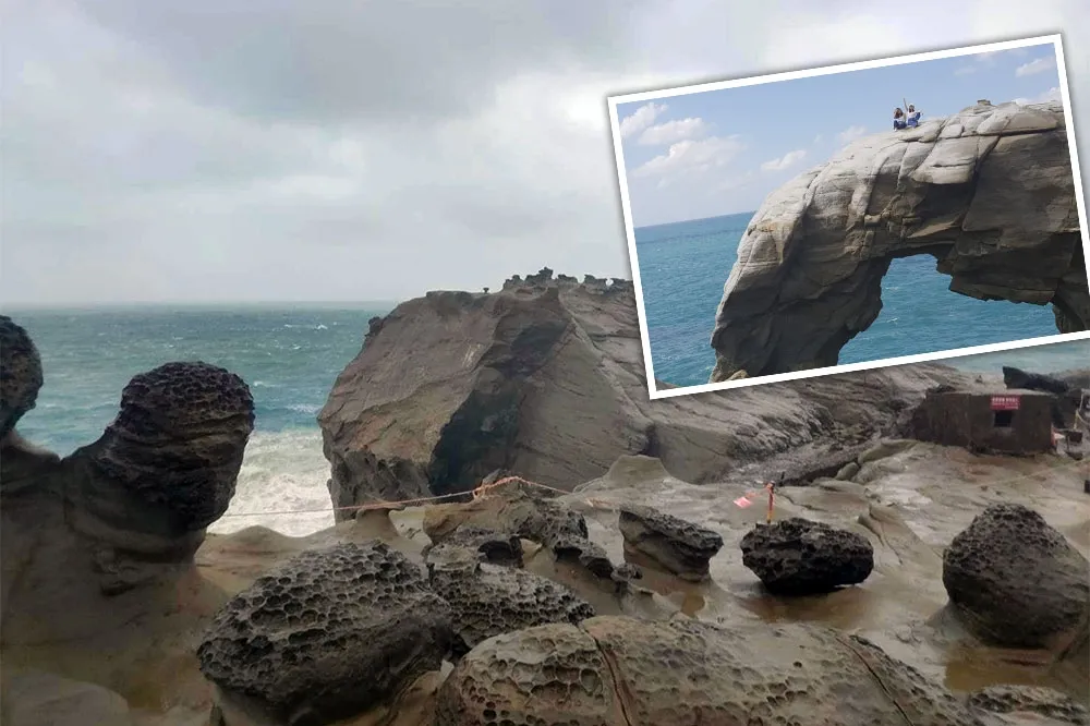 遺憾！東北角「象鼻岩」鼻頭斷裂　新北市府：風化遭海浪擊落