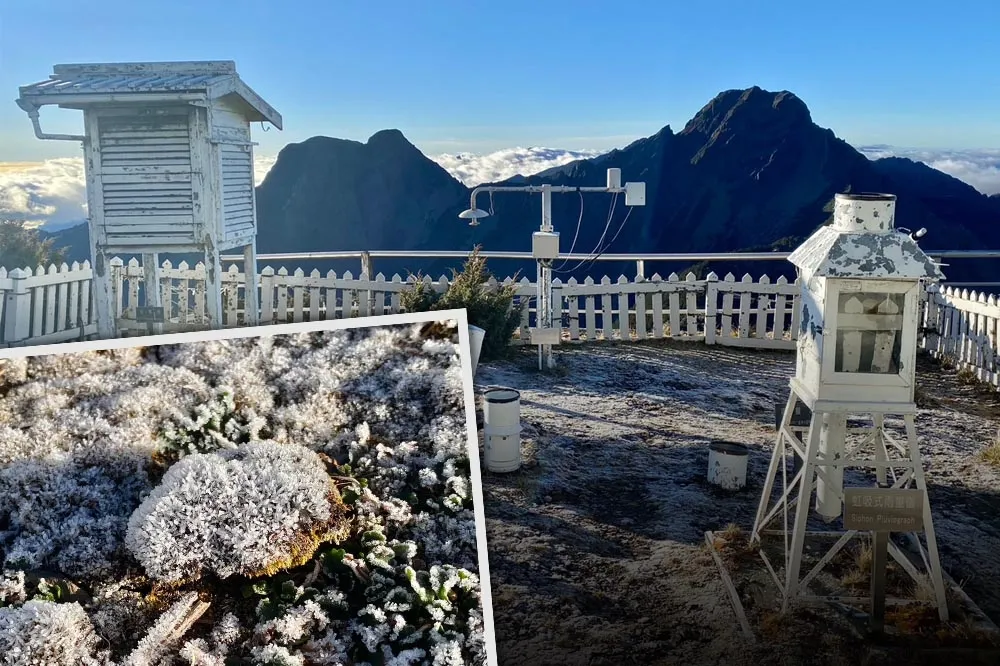 美景連連！玉山北峰結雪白霜花　絕美畫面曝光