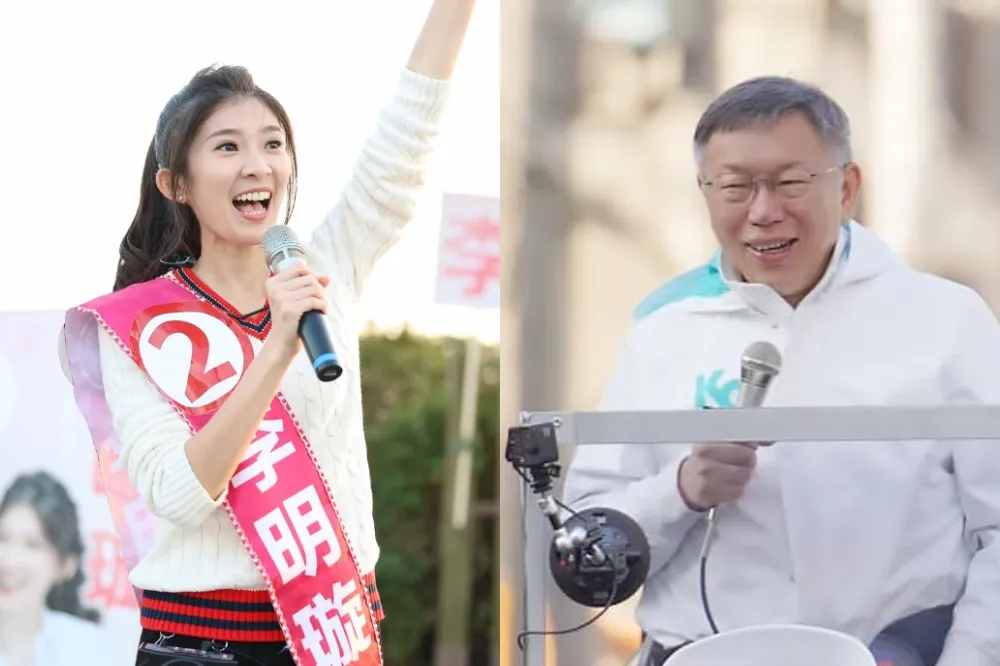 小雞技術性同框？藍營李明璇車掃又遇上柯文哲　柯麥手大喊：唯一的璇擇