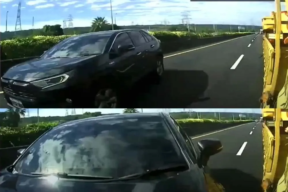 恐怖！國道三號工程緩衝車行駛間突遭休旅車側撞　衝破護欄墜落釀1死1重傷