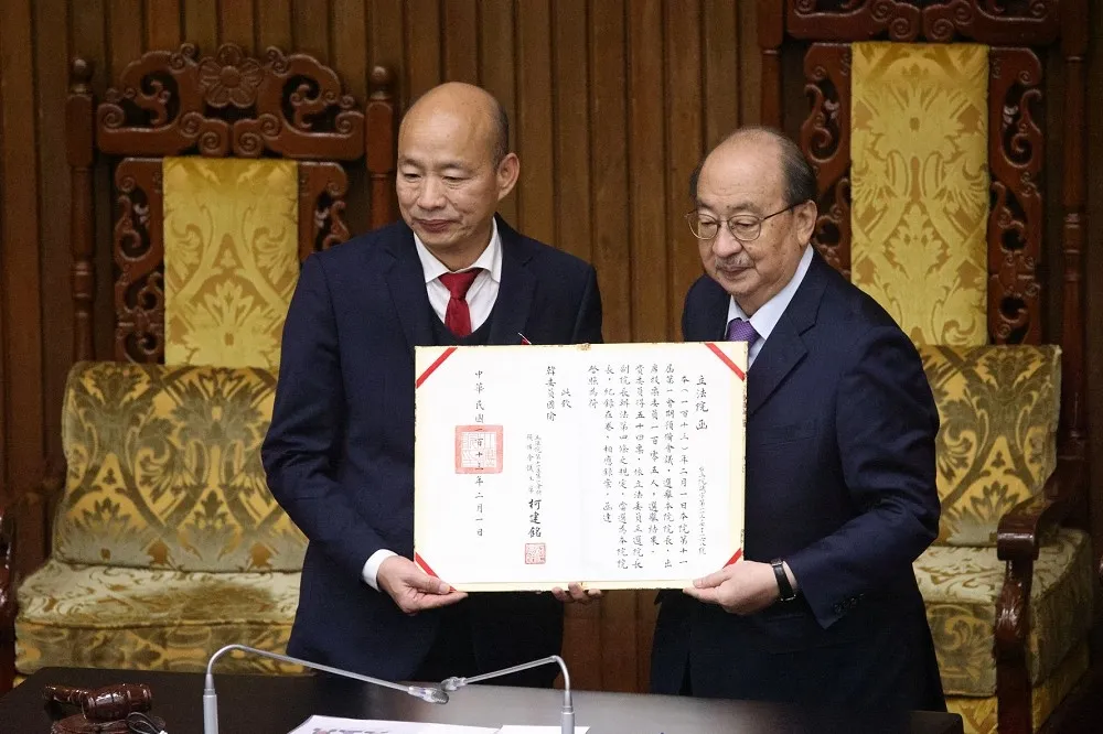 韓國瑜當選立法院長　喊話朝野共同打拼國會外交