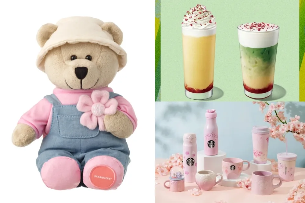 【有片】星巴克買一送一！蜜桃百香抹茶那堤、星冰樂初春新登場　櫻花系列熊寶寶、杯款等新品同步上市