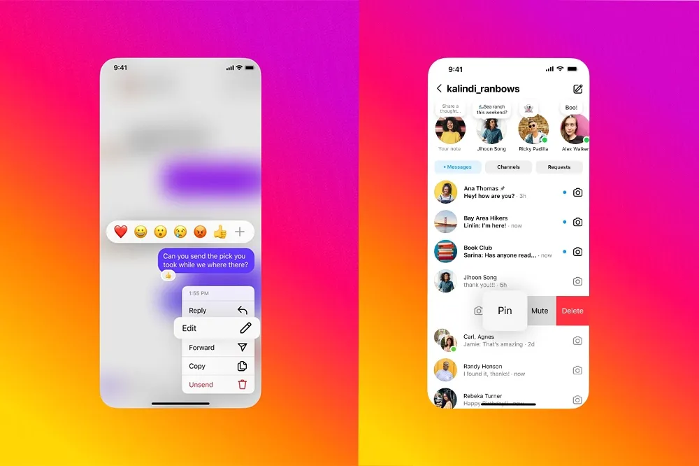 Instagram五大新功能上線！　可重新編輯訊息、置頂聊天室