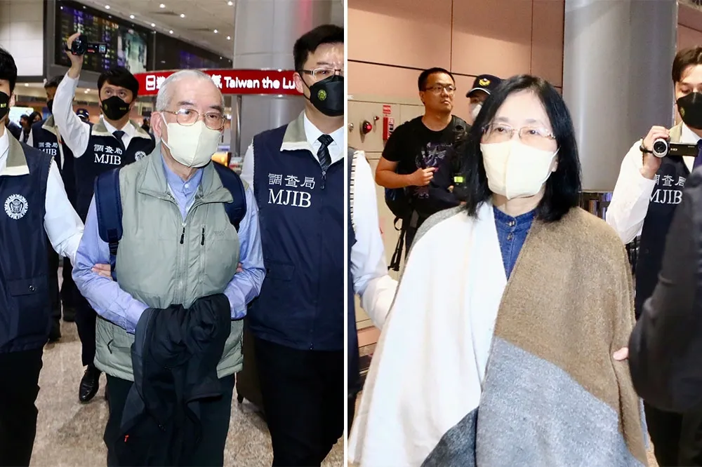 【上銬片】貴婦奈奈男友爸媽抵台　調查局重兵押解歸案