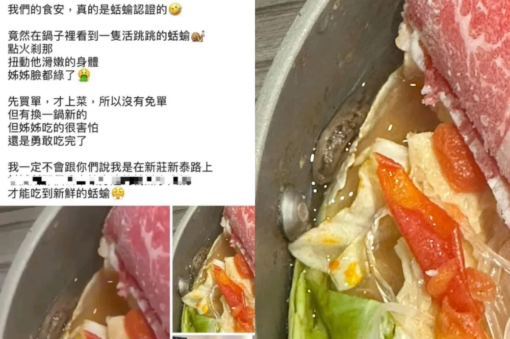 超噁！新北火鍋店驚見「活跳跳蛞蝓吸附鍋邊」　衛生局將稽查