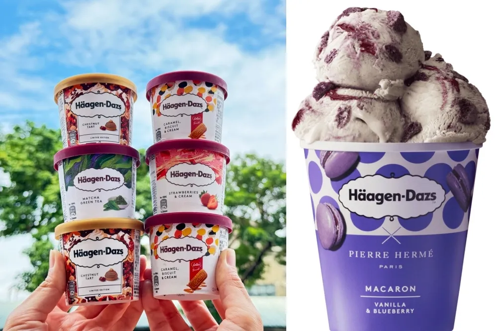 7-11、全家「哈根達斯買 3 送 3」！Pierre Hermé 聯名「香草藍莓馬卡龍冰淇淋」新上市　門市凍飲、聖代買一送一