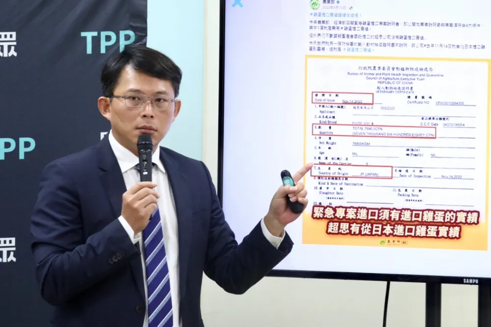 超思進口蛋「短少600萬顆」農業部駁是委員算錯了 　黃國昌轟：別遮掩包庇