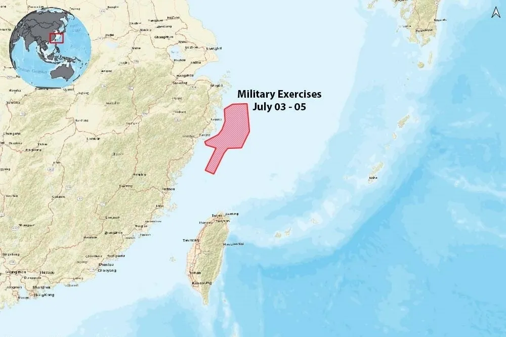 快訊／距台不到100浬！解放軍今在東海執行軍事任務　疑為福建號海試