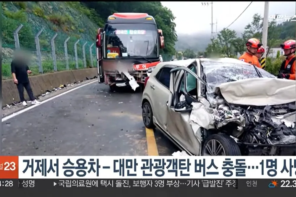 台灣旅行團南韓巨濟遇車禍　1人死亡1名台灣遊客受傷