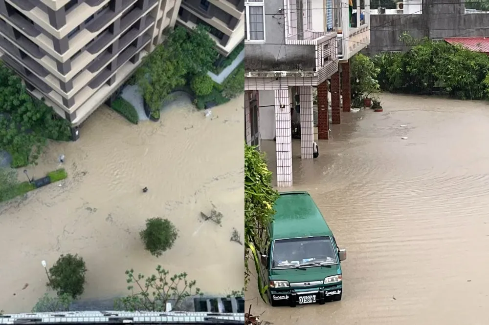 【凱米襲台】雨炸高雄大淹水！黃水灌進美術館豪宅　田寮水淹半層樓月世界被圍困