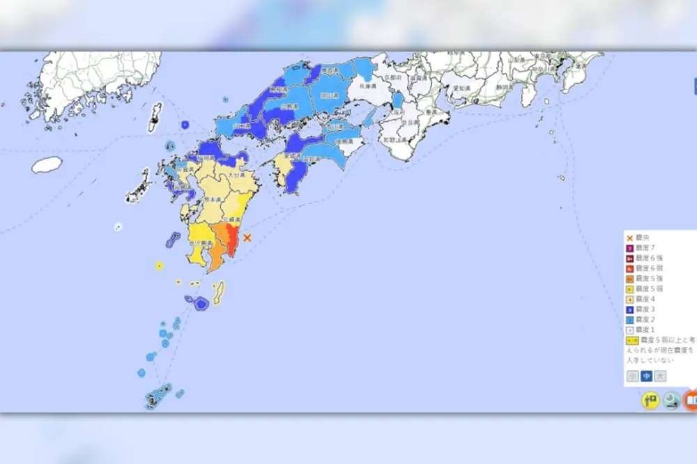 日本宮崎強震　首度發布「南海海槽地震臨時情報」
