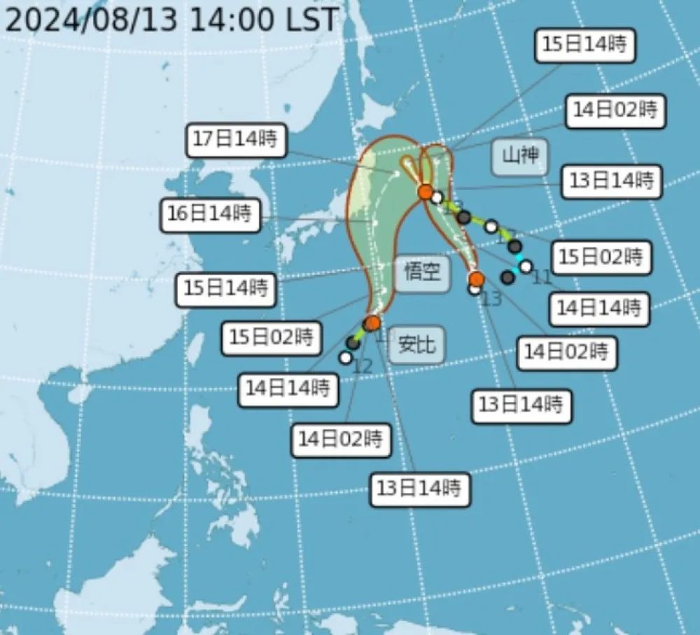 3颱共舞！輕颱「悟空」生成　對台灣影響機率曝光