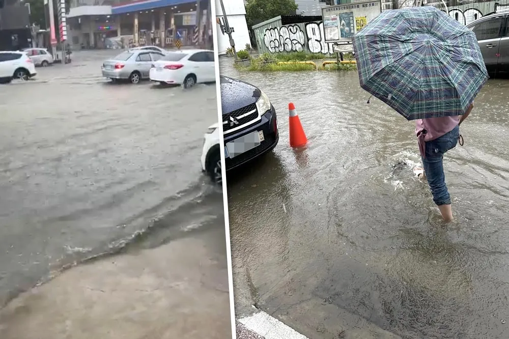 暴雨襲擊南台灣！台南、高雄多地淹水　民眾想哭：地下室變瀑布