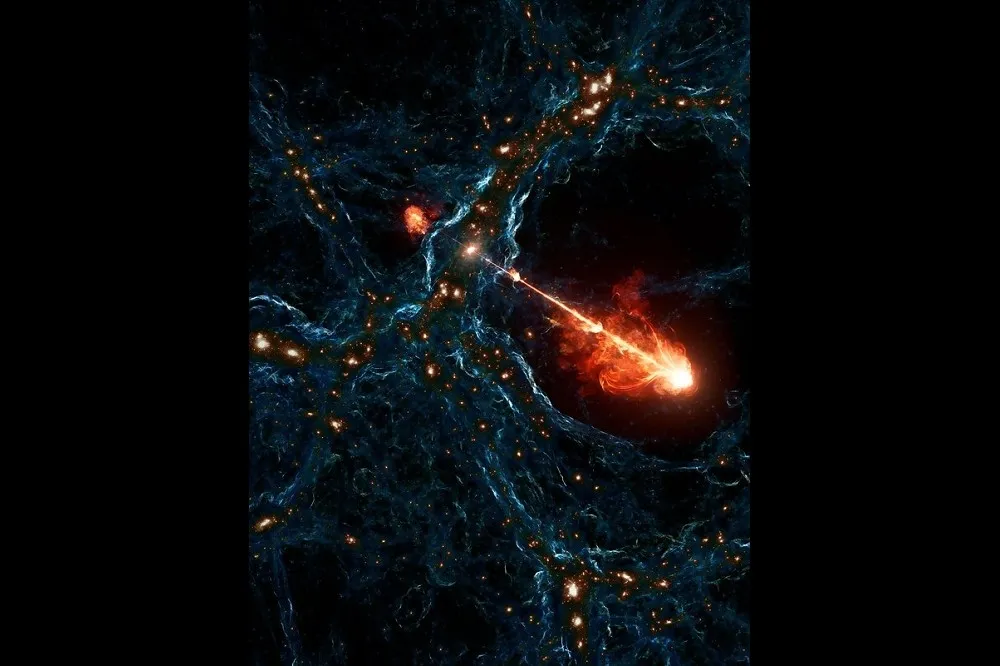 【有片】科學家75億光年外發現超巨大黑洞噴流　總長等於140個銀河系