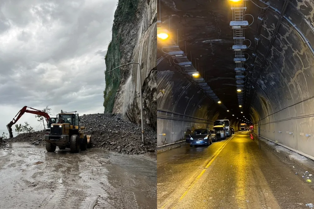 中颱「山陀兒」暴雨讓蘇花公路坍方　8車14人一度受困、「蘇澳-崇德」路段封閉