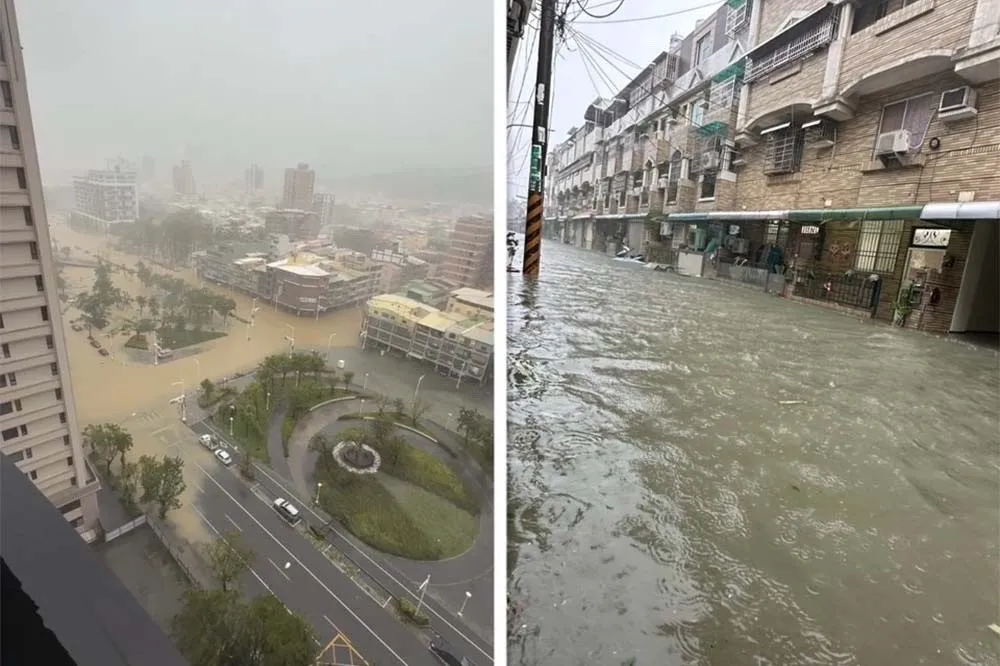 雨彈狂炸！高雄美術館豪宅區又淹了　仁武文學西街變飄飄河