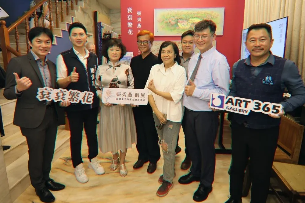 就是要挺「秀燕」  中市府帥哥局長站台力挺張秀燕膠彩藝術展