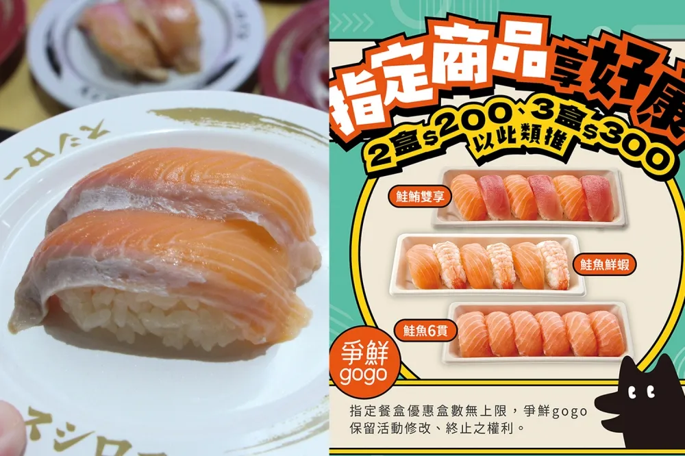 鮭魚控快衝！爭鮮限時「買一送一」、鮭魚壽司每貫最低 10 元　壽司郎「省錢買法」也曝光