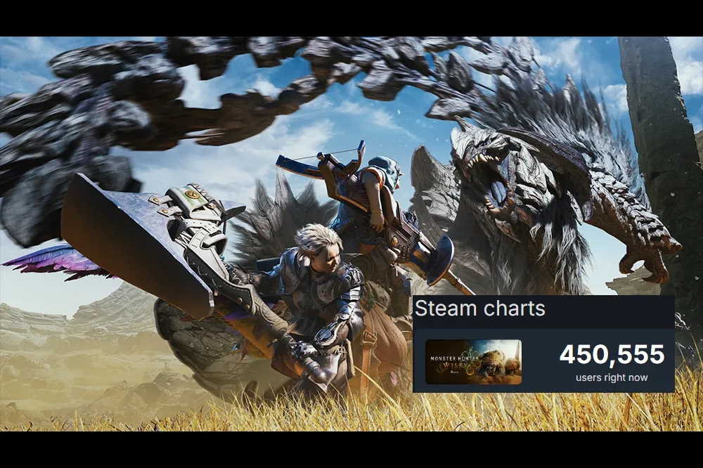 限時四天！《魔物獵人 荒野》搶先體驗開跑，Steam 平台首日吸引 45 萬名玩家同時在線 