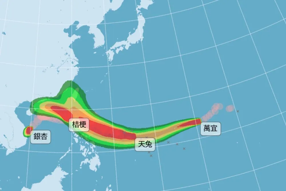輕颱「天兔」凌晨生成　史上首度在11月出現「4颱共舞」