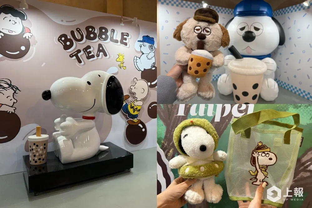 【有片】史努比甜點世界快閃店台北登場！Snoopy 喝珍奶公仔必拍　甜點系列、蛇年玩偶新周邊開賣