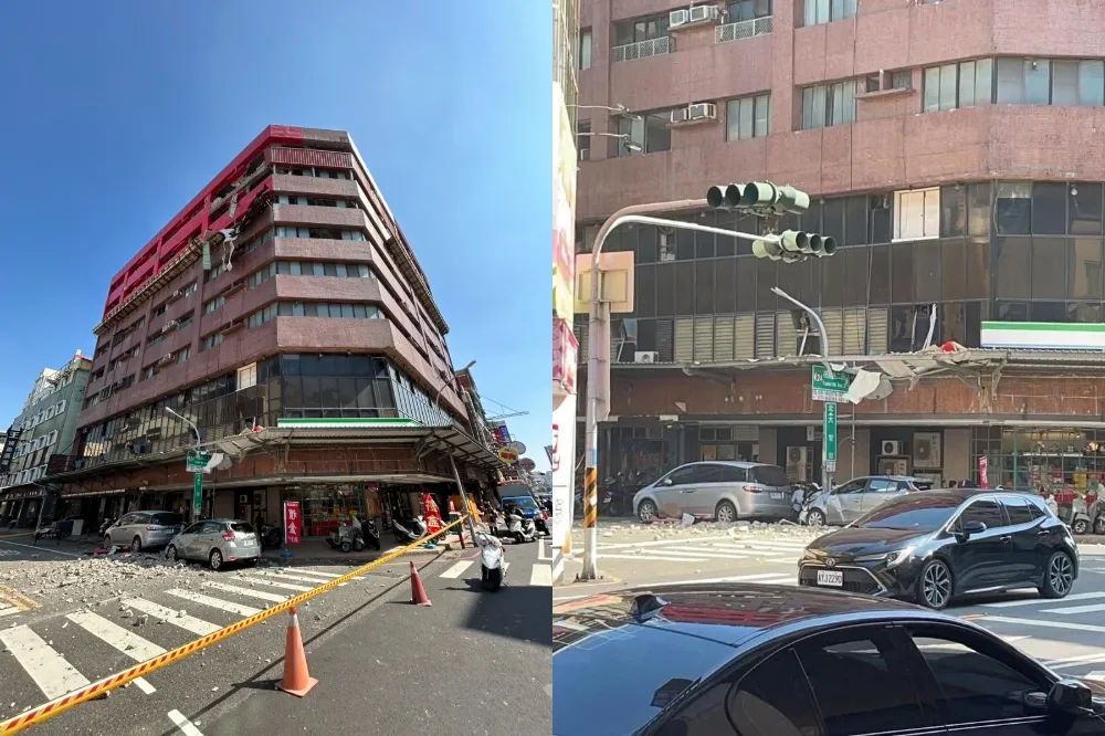 初二地牛翻身！嘉義大埔10分鐘連5震　台南市府前路大樓外牆磁磚掉落