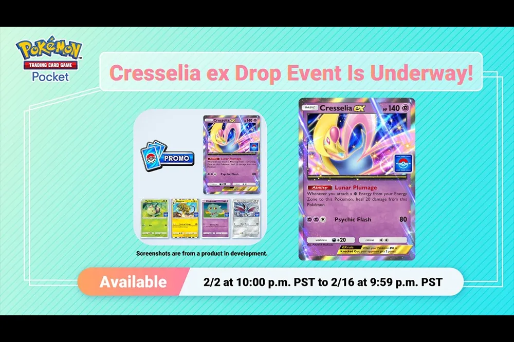 快速通關！《PTCG Pocket》克雷色利亞ex掉落活動開跑　單人對戰稀有度、速刷牌組推薦