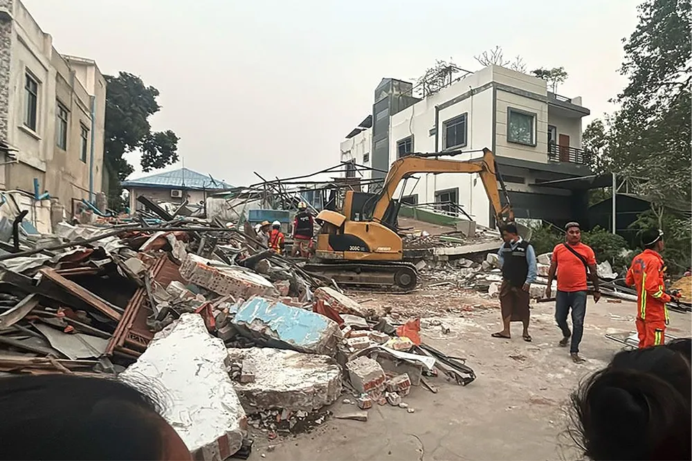 緬甸強震台灣婦受困「倒塌飯店」逾30小時　當地救援緩慢台商急募人力