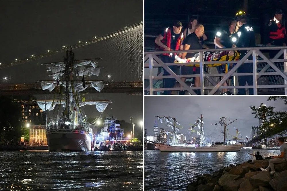 【有片】墨西哥海軍船失控撞布魯克林大橋　多人受傷至少2死、疑機械故障