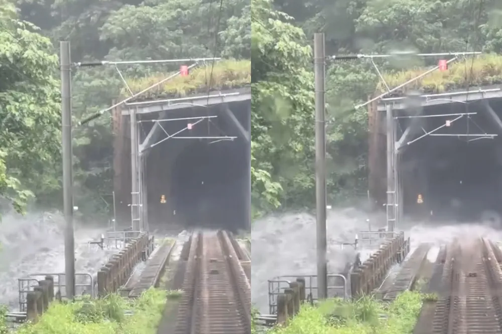 大雨狂炸！花蓮山洪爆發火車倒退嚕　崇德至和仁站暫停通行
